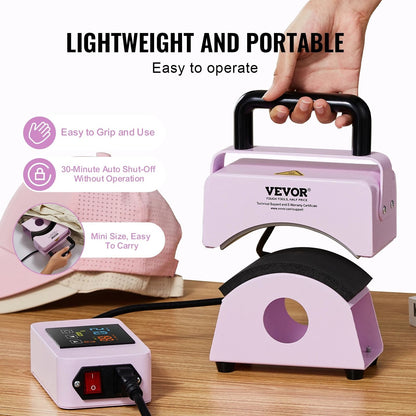 Mini Hat Heat Press Machine For Caps With Safety Base 4