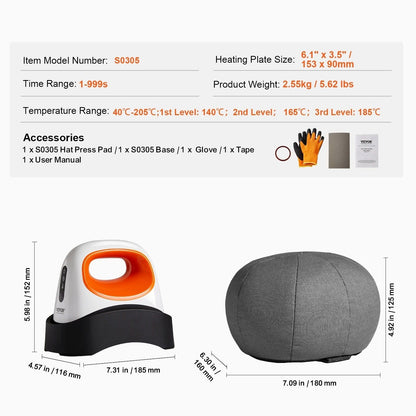 Mini Hat Heat Press Machine For Caps With Safety Base 6