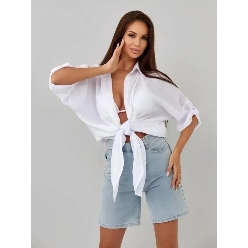 Solid Color Beach CoverUp Jacket For Sun Protection 5