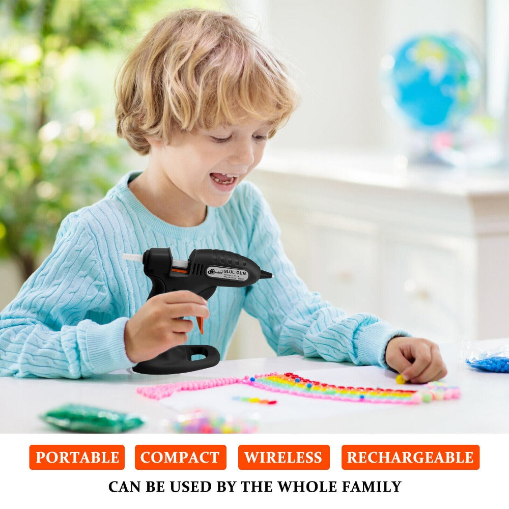 Cordless Hot Melt Glue Gun for DIY Crafts, Small Household Glue Gun with 30 Mini Clear Sticks, Arts Craft Repair Tool