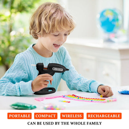 Cordless Hot Melt Glue Gun for DIY Crafts, Small Household Glue Gun with 30 Mini Clear Sticks, Arts Craft Repair Tool