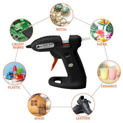 Cordless Hot Melt Glue Gun for DIY Crafts, Small Household Glue Gun with 30 Mini Clear Sticks, Arts Craft Repair Tool