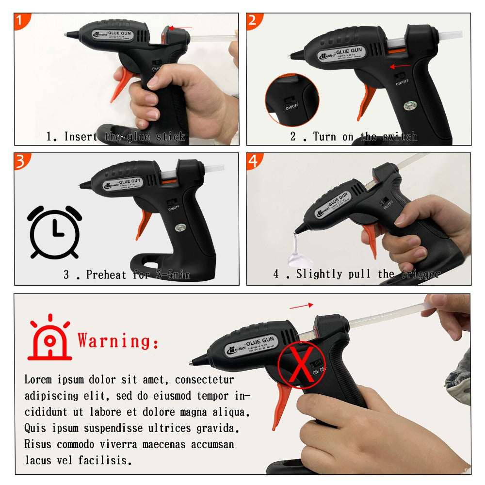 Cordless Hot Melt Glue Gun for DIY Crafts, Small Household Glue Gun with 30 Mini Clear Sticks, Arts Craft Repair Tool