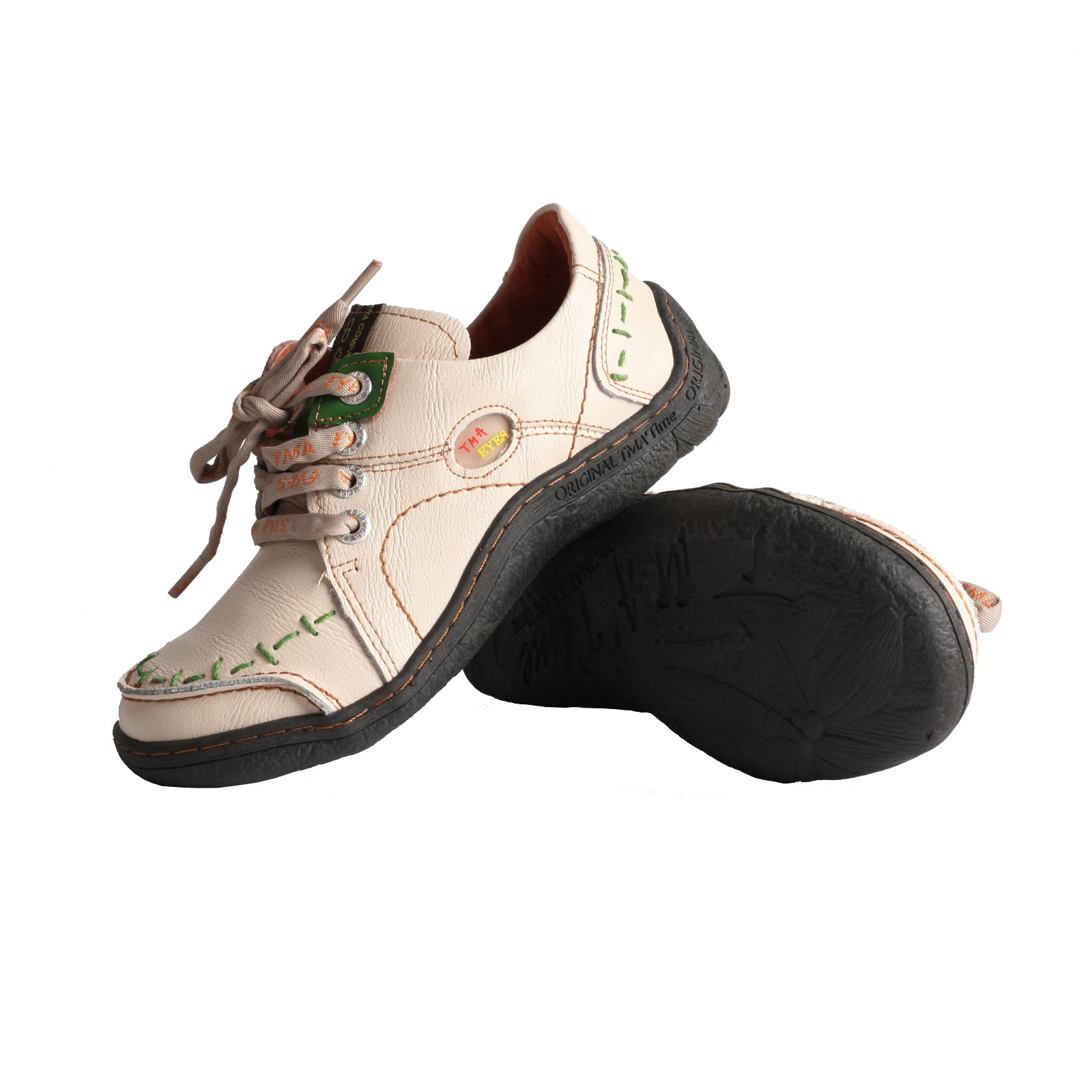 TMA EYES Womens Leather Sneakers HandStitched Lightweight Flats With Breathable Upper  Durable Comf 4