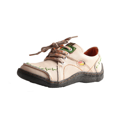 TMA EYES Womens Leather Sneakers HandStitched Lightweight Flats With Breathable Upper  Durable Comf 5