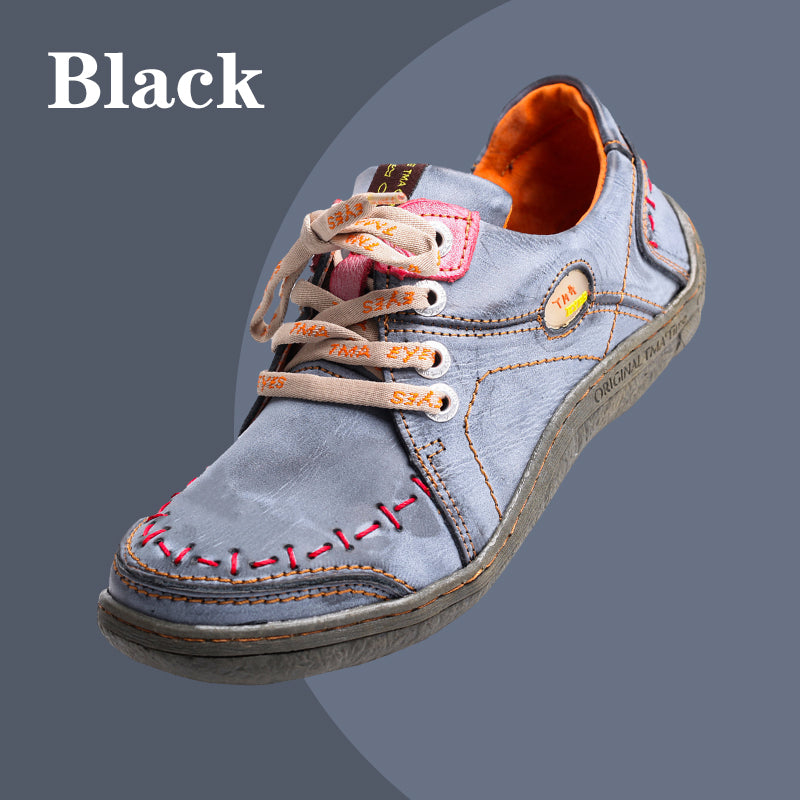 TMA EYES Womens Leather Sneakers HandStitched Lightweight Flats With Breathable Upper  Durable Comf 8