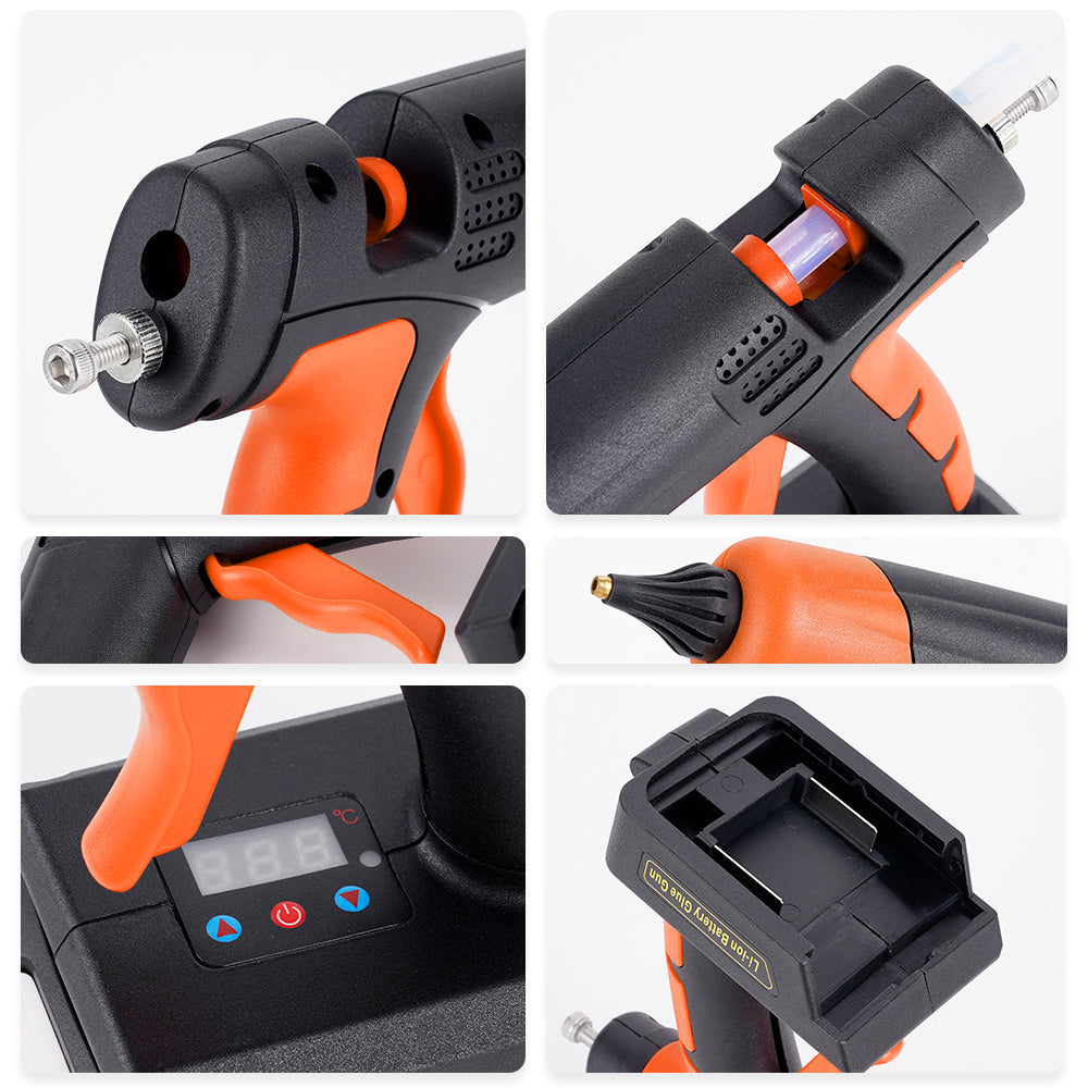 Rechargeable Electric Cordless Hot Melt Glue Gun, DIY Repair Tool, Air Gun Compatible with 11mm Glue Stick