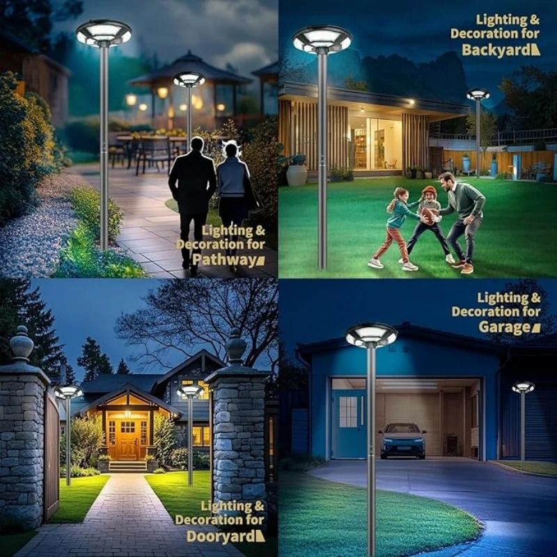 Solar Lamp Post Light With Tall Pole And Motion Sensor 4