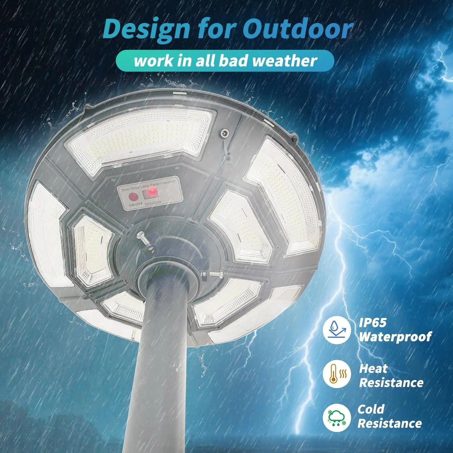 Solar Lamp Post Light With Tall Pole And Motion Sensor 5