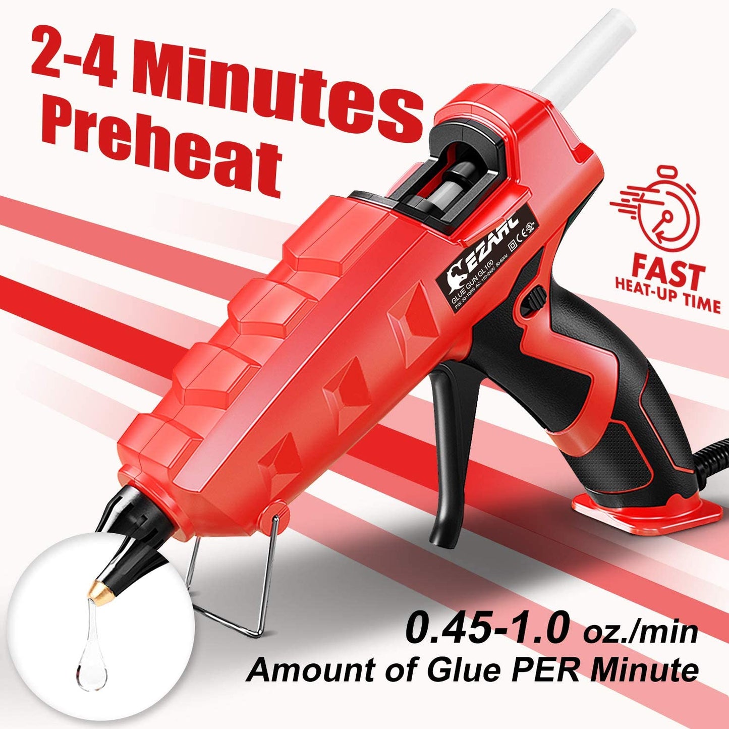 Hot Melt Glue Gun with Glue Sticks, Industrial Heavy Duty Glue Gun DIY Household for Sealing Arts Crafts