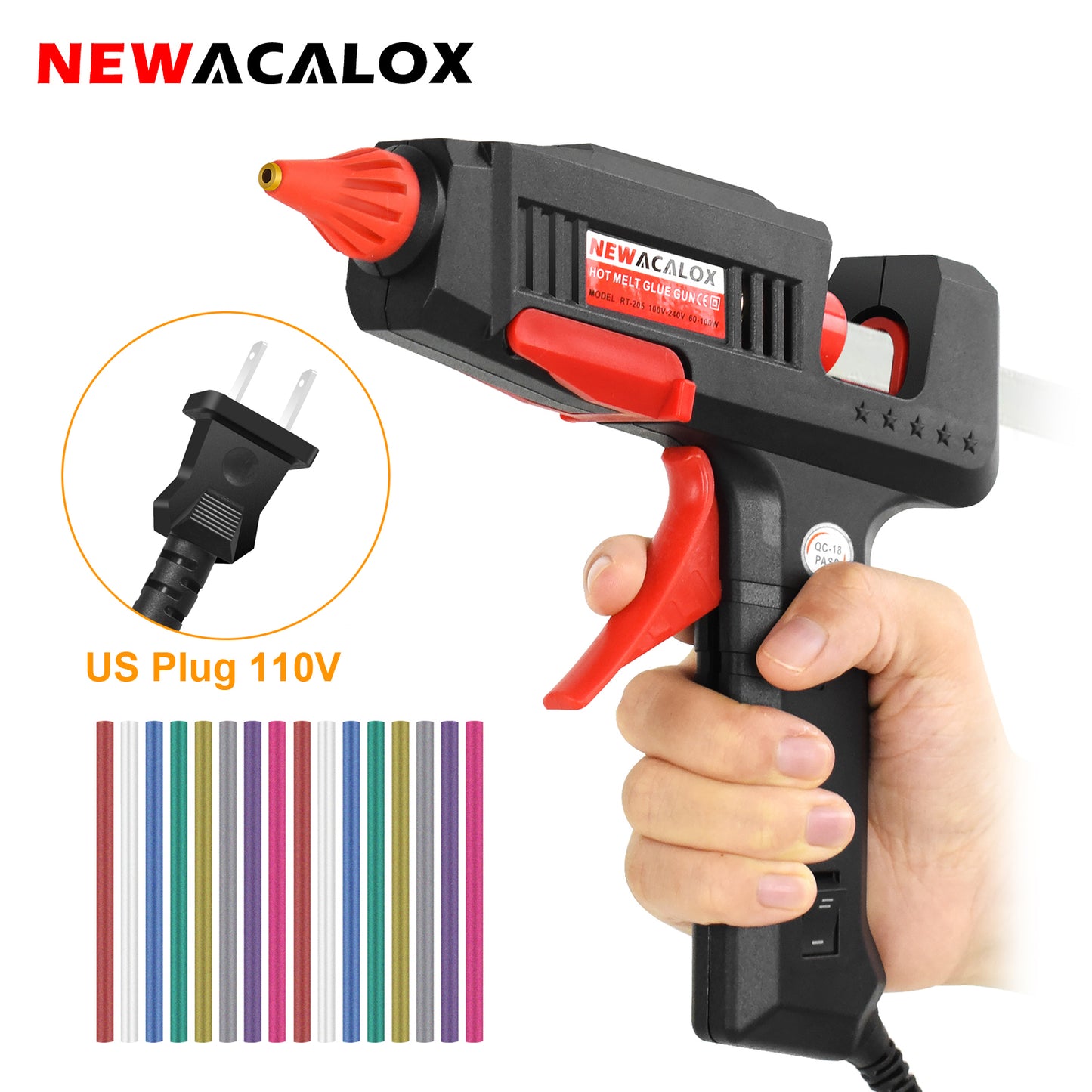 Hot Glue Gun Dual Power, Glue Sticks 11mm, Preheating Gluegun for Crafts, Wood, Electronics Repair