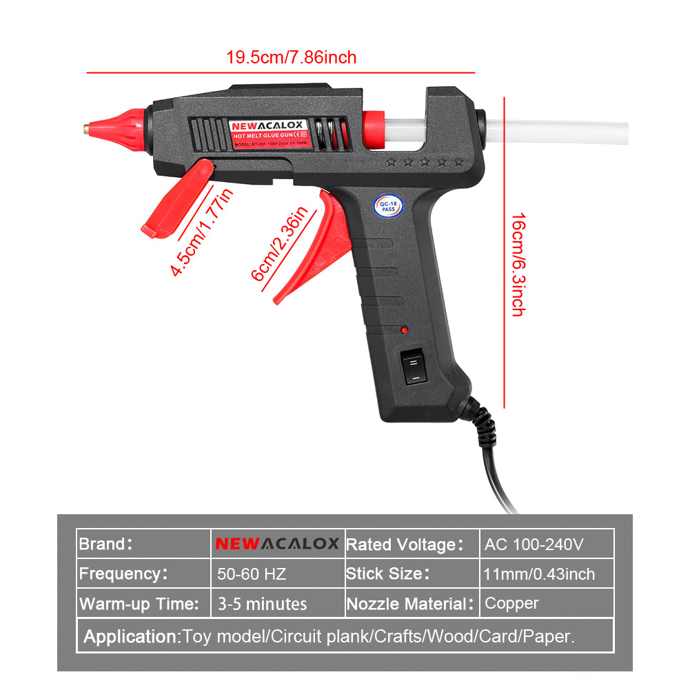 Hot Glue Gun Dual Power, Glue Sticks 11mm, Preheating Gluegun for Crafts, Wood, Electronics Repair
