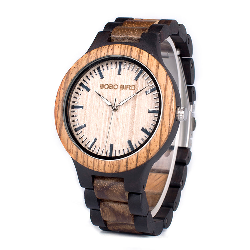 BOBO BIRD Wooden Watch Men Quartz Movement Bayan Kol Saati Luxury Mens Watches With Luminous Hands  7