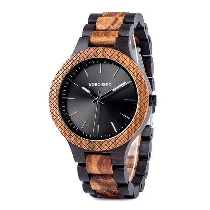 BOBO BIRD Wooden Watch Men Quartz Movement Bayan Kol Saati Luxury Mens Watches With Luminous Hands  9