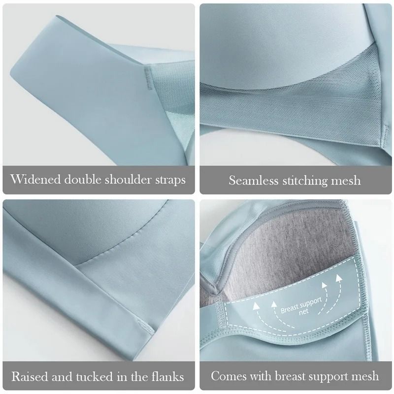 Breathable Push Up Sports Bra With Inner Support And Mesh Patchwork 5