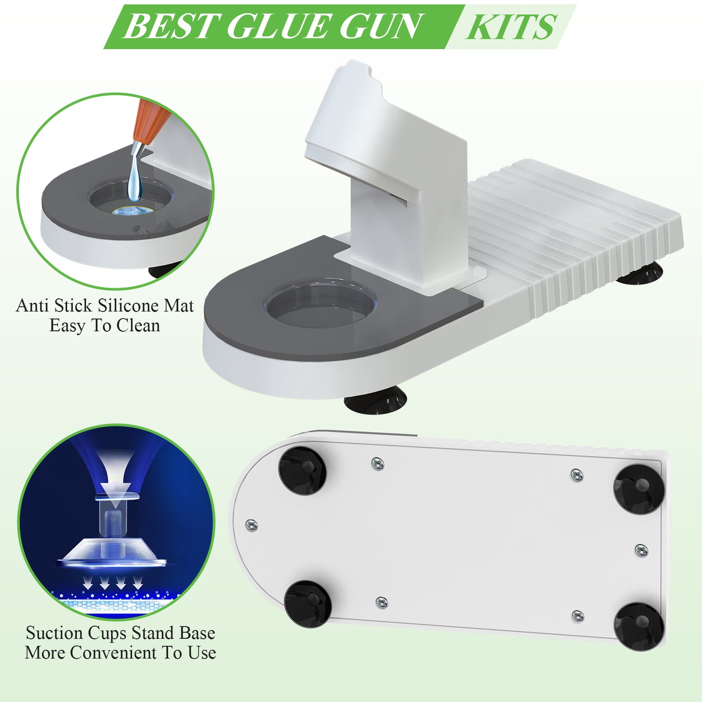 40W Hot Glue Gun Kit Fast Heating with Stand, Glue Sticks, Craft Glue Gun for DIY, School, Arts, Wood, Home Projects
