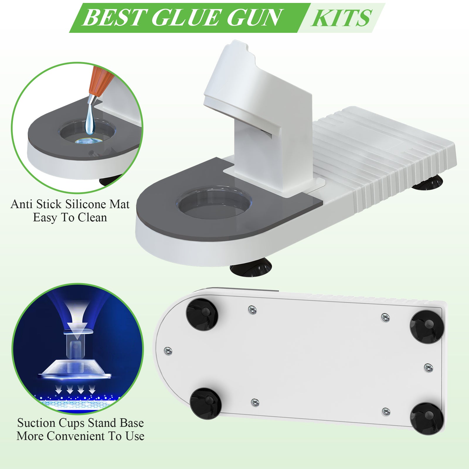 40W Hot Glue Gun Kit Fast Heating with Stand, Glue Sticks, Craft Glue Gun for DIY, School, Arts, Wood, Home Projects