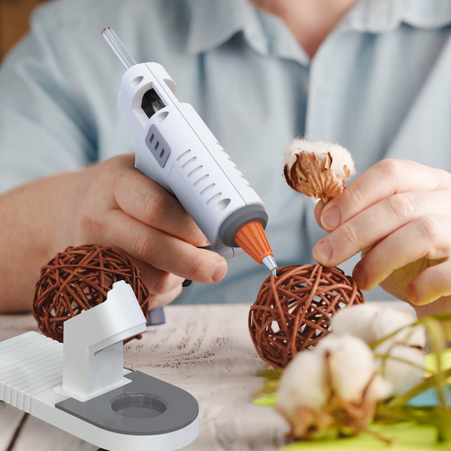 40W Hot Glue Gun Kit Fast Heating with Stand, Glue Sticks, Craft Glue Gun for DIY, School, Arts, Wood, Home Projects