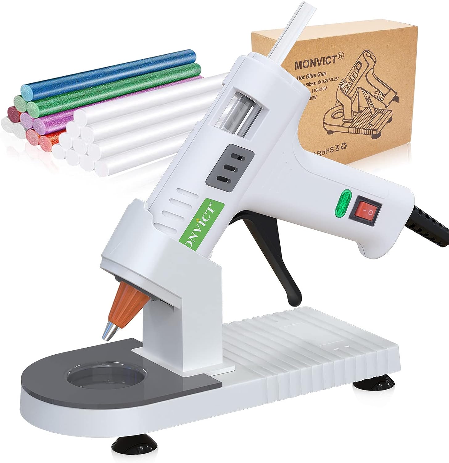 40W Hot Glue Gun Kit Fast Heating with Stand, Glue Sticks, Craft Glue Gun for DIY, School, Arts, Wood, Home Projects