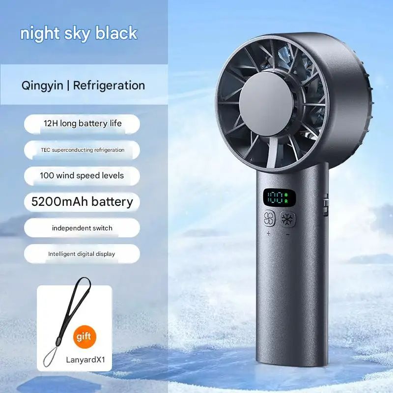 BALASHOV Ice Compress HighSpeed Cooling Fan USB Rechargeable Portable Mini Fan With LED Digital Dis 6