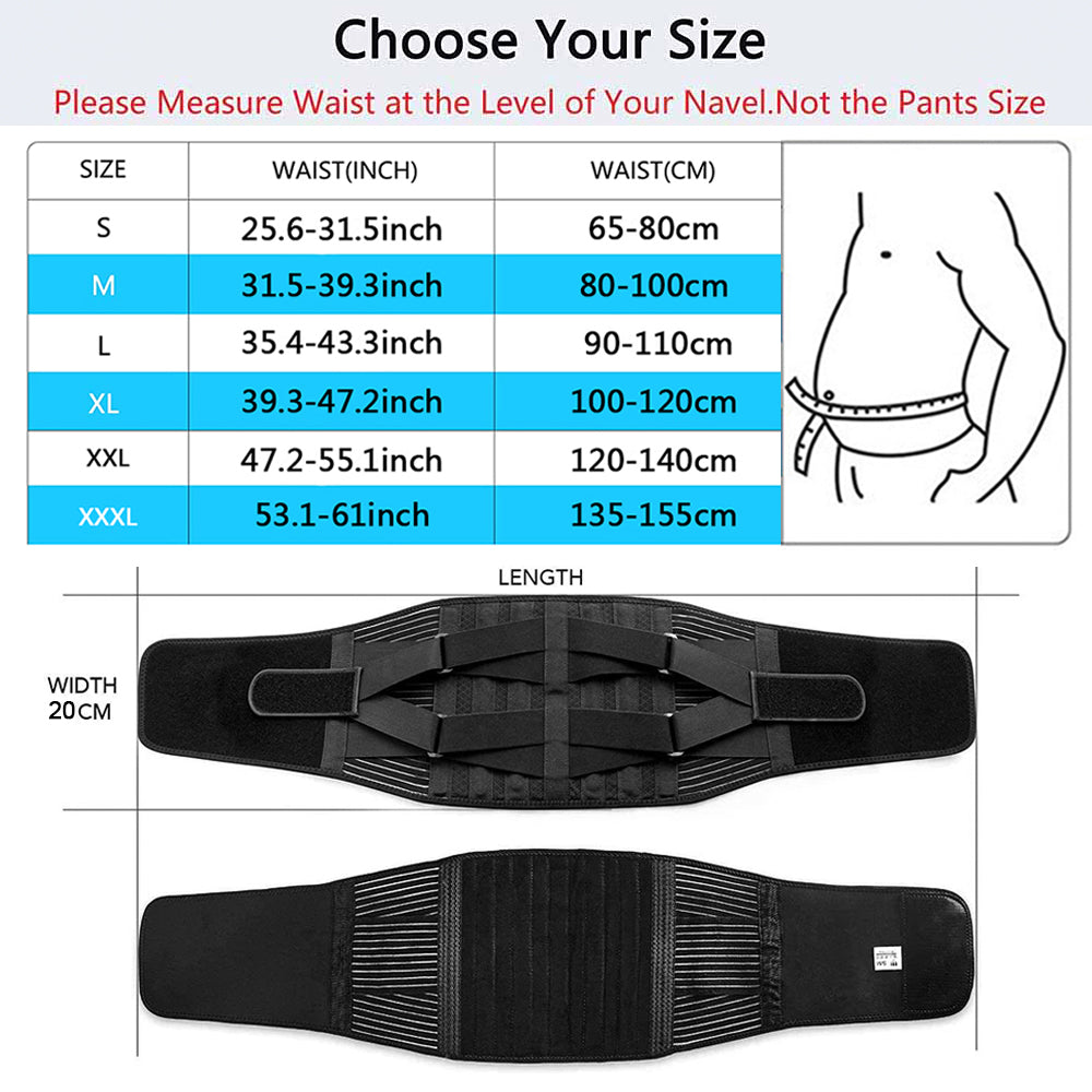 Double Pull Back Brace for Men & Women, Orthopedic Lumbar Support Belt with Spine Decompression for Back Pain Relief
