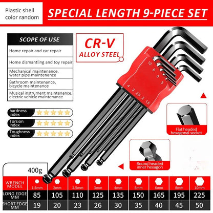 Kimihide HighStrength Hex Wrench Set 9Piece LKey Allen Key Spanner Tool Set With HexHex Screwdriver 8