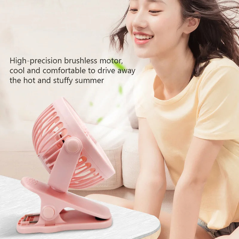 Portable Creative Mini Clip Fan Silent USB Rechargeable Desktop Fan With Strong Wind Speed Settings 1
