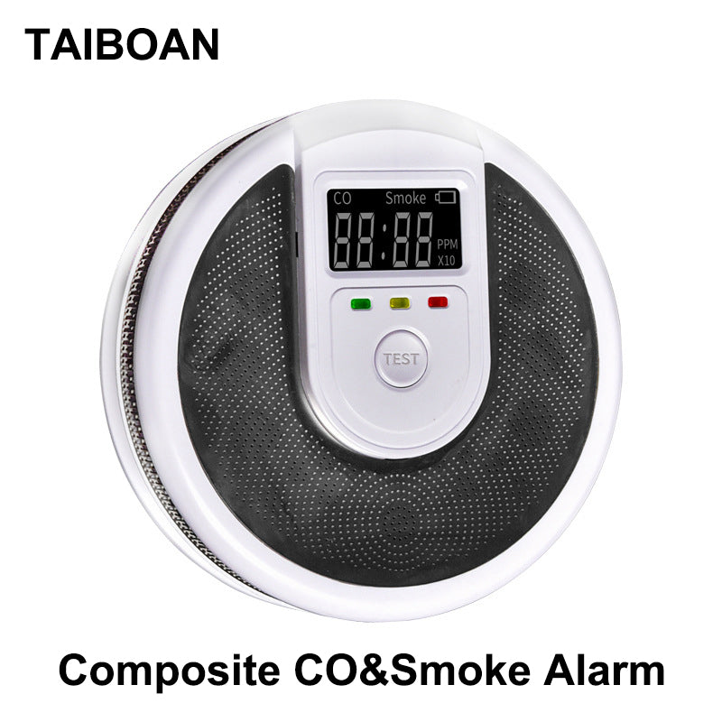 Fire Protection Smoke Detector, 2 in 1 Independent CO Smoke Alarm, Composite Carbon Monoxide Sensor for Home and Office