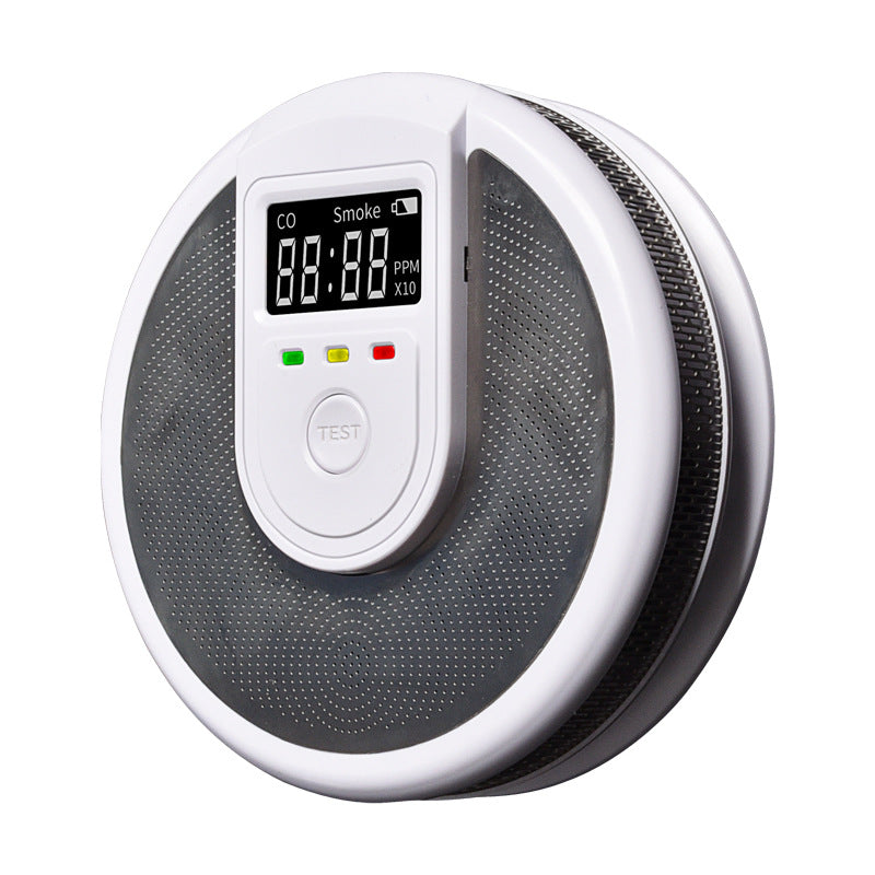 Fire Protection Smoke Detector, 2 in 1 Independent CO Smoke Alarm, Composite Carbon Monoxide Sensor for Home and Office