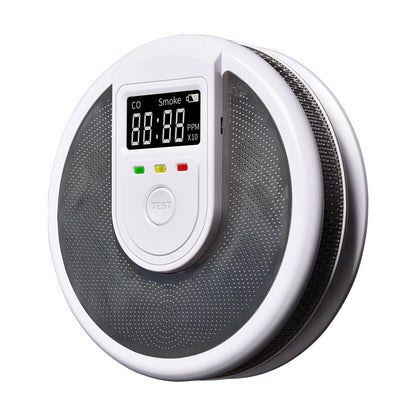 Fire Protection Smoke Detector, 2 in 1 Independent CO Smoke Alarm, Composite Carbon Monoxide Sensor for Home and Office