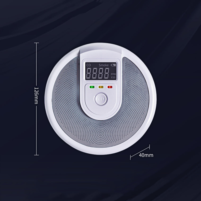 Fire Protection Smoke Detector, 2 in 1 Independent CO Smoke Alarm, Composite Carbon Monoxide Sensor for Home and Office
