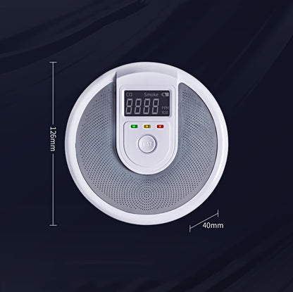 Fire Protection Smoke Detector, 2 in 1 Independent CO Smoke Alarm, Composite Carbon Monoxide Sensor for Home and Office