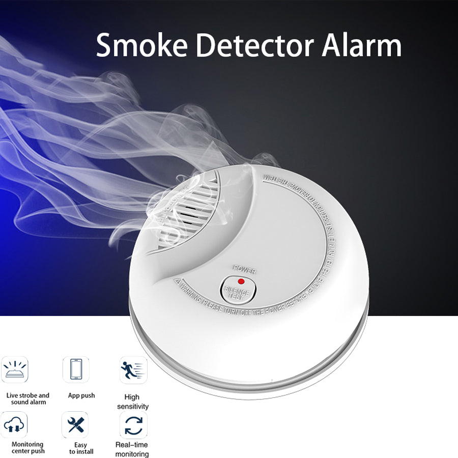 Battery Operated Smoke Detector Photoelectric, 85dB Loud Alarm with LED Indicator, Home Ceiling Mounted Test Button