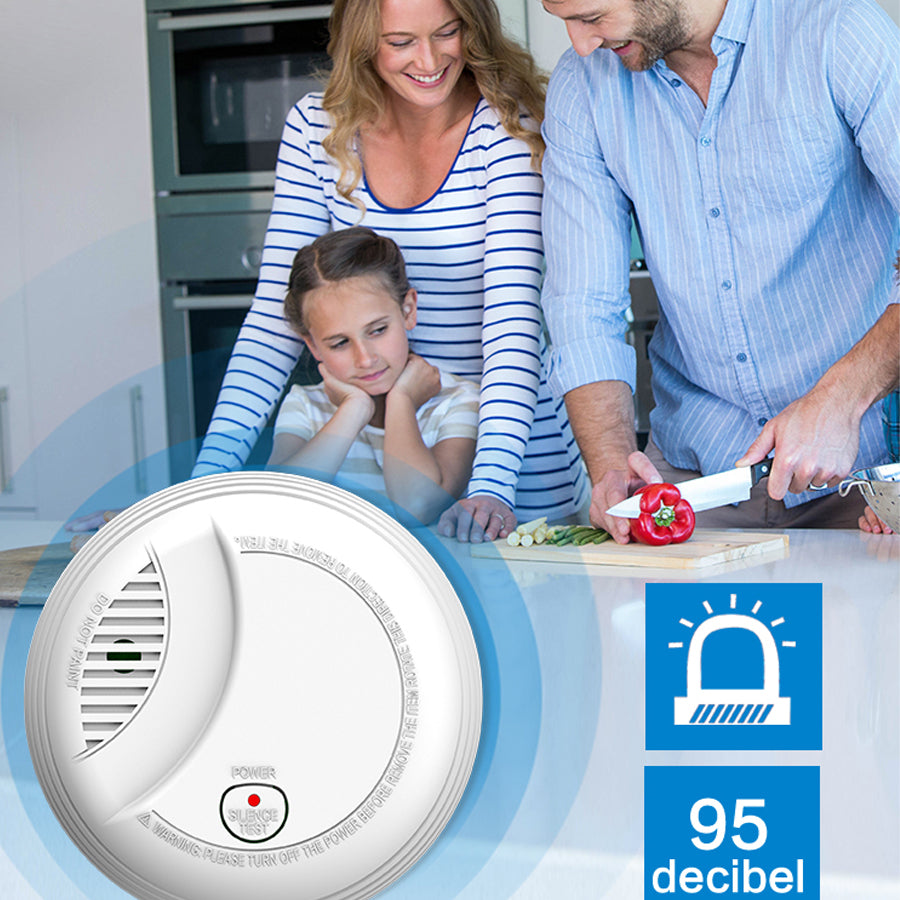 Battery Operated Smoke Detector Photoelectric 85dB Loud Alarm With LED Indicator Home Ceiling Mount 1