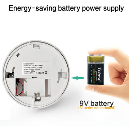 Battery Operated Smoke Detector Photoelectric 85dB Loud Alarm With LED Indicator Home Ceiling Mount 2