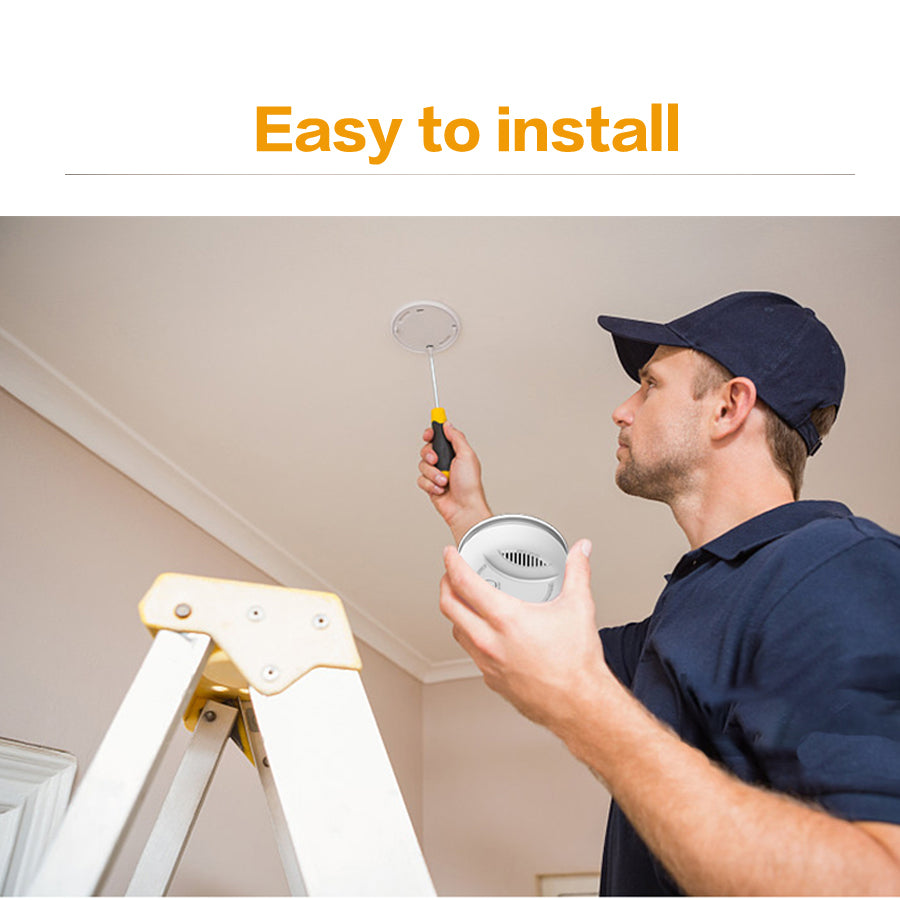 Battery Operated Smoke Detector Photoelectric 85dB Loud Alarm With LED Indicator Home Ceiling Mount 3