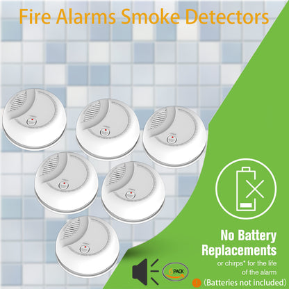 Battery Operated Smoke Detector Photoelectric 85dB Loud Alarm With LED Indicator Home Ceiling Mount 6