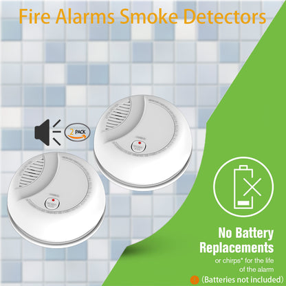 Battery Operated Smoke Detector Photoelectric 85dB Loud Alarm With LED Indicator Home Ceiling Mount 7
