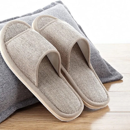 Linen Indoor Slippers For Women And Men With Anti Slip Comfort Design 2