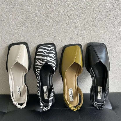 Elegant Womens Summer Sandals With Elastic Band And Square Heel 1