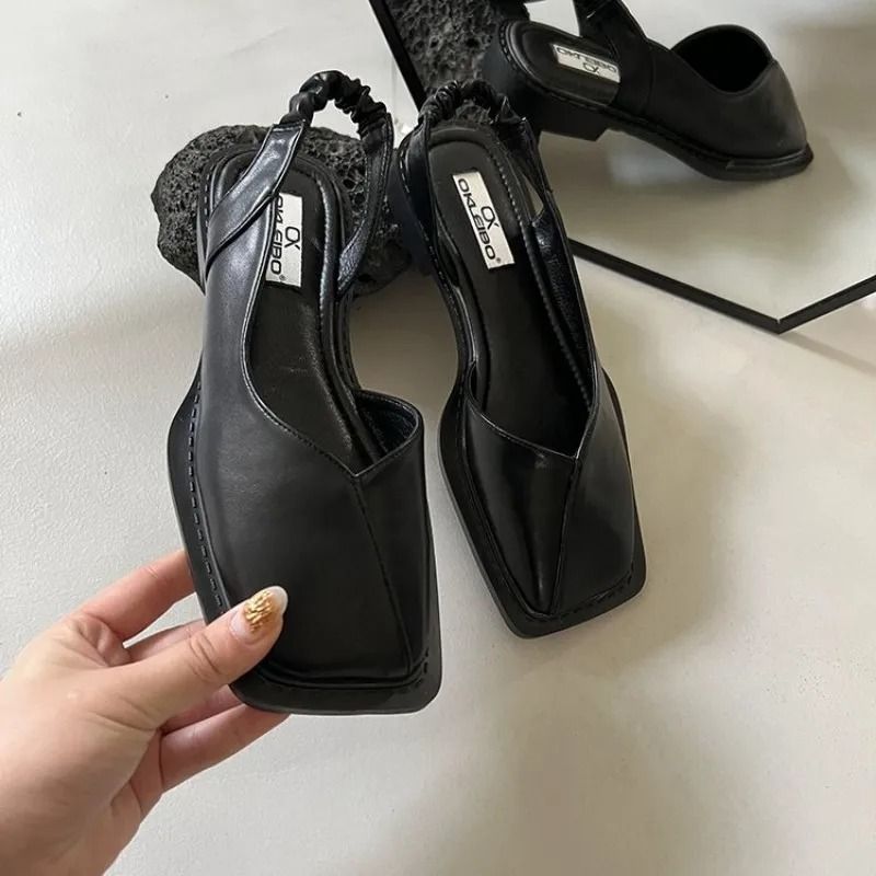 Elegant Womens Summer Sandals With Elastic Band And Square Heel 3