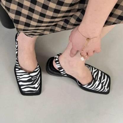 Elegant Womens Summer Sandals With Elastic Band And Square Heel 5