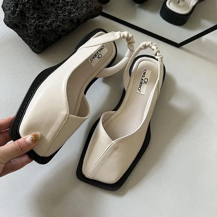 Elegant Womens Summer Sandals With Elastic Band And Square Heel 6