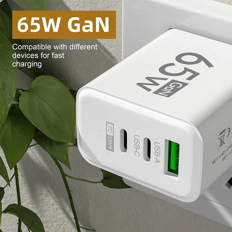 Compact 65W Fast Charging USB C Wall Charger With Smart Power Delivery 1