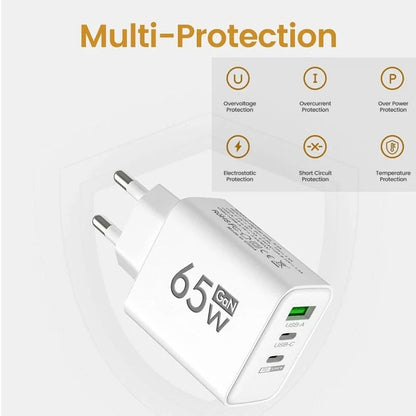 Compact 65W Fast Charging USB C Wall Charger With Smart Power Delivery 3