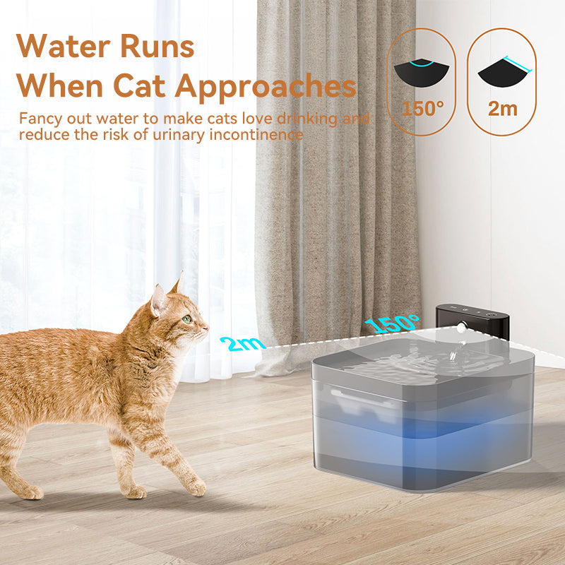 Wireless Automatic Cat Water Fountain With 2600mAh Battery Smart Pet Water Dispenser With Infrared  2