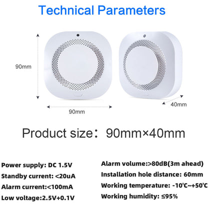 Battery Operated Photoelectric Smoke Alarm 85dB Loud, LED Test Button, Ceiling Mounted Home Bedroom Smoke Detector