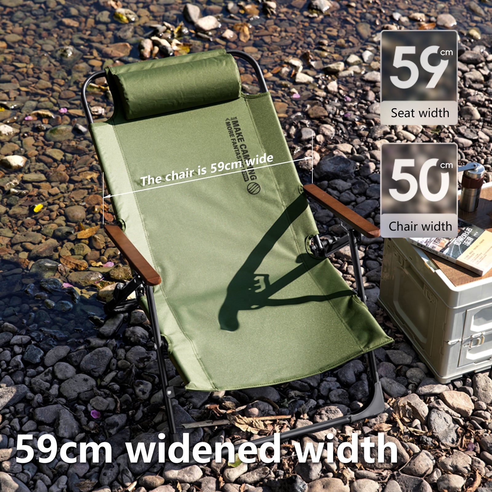 Ultimate Portable Relaxing Chair with Adjustable Armrest & Detachable Pillow for Camping, Beach, and Travel