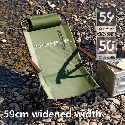 Ultimate Portable Relaxing Chair with Adjustable Armrest & Detachable Pillow for Camping, Beach, and Travel