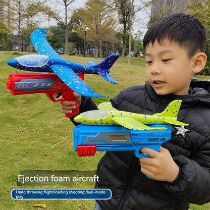 Parent-Child Outdoor Games Foam Shooting Flying Toy, Safe Ejection Aircraft Launcher for Kids, Ideal Children's Gift
